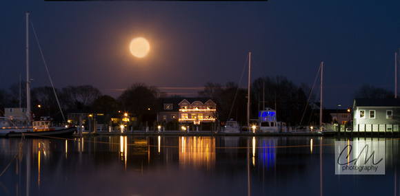 Full Moon over Wickford Harbor